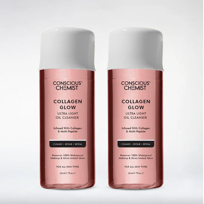 Collagen Glow Ultra-Light Oil Cleanser | For Firmer Looking Skin | Pack of two