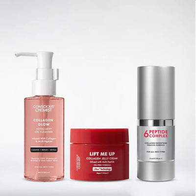 Collagen Boost Routine | Oil Cleanser, 6 Peptide Serum & Collagen Jelly Cream | flat 50