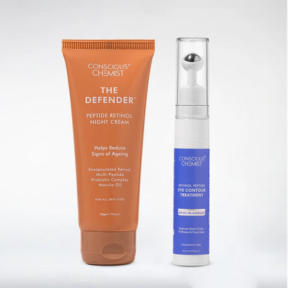 Complete Retinol Duo | Defender Night Cream & Retinol Peptide Eye Serum | Combo
