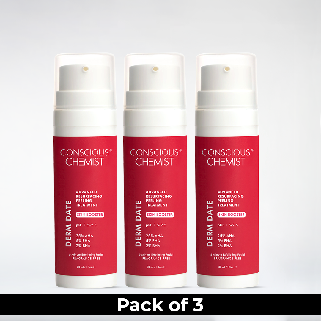 Derm Date Resurfacing Chemical Peel Treatment Serum | Pack Of 3 | 3 x 30 ml |Special Deal