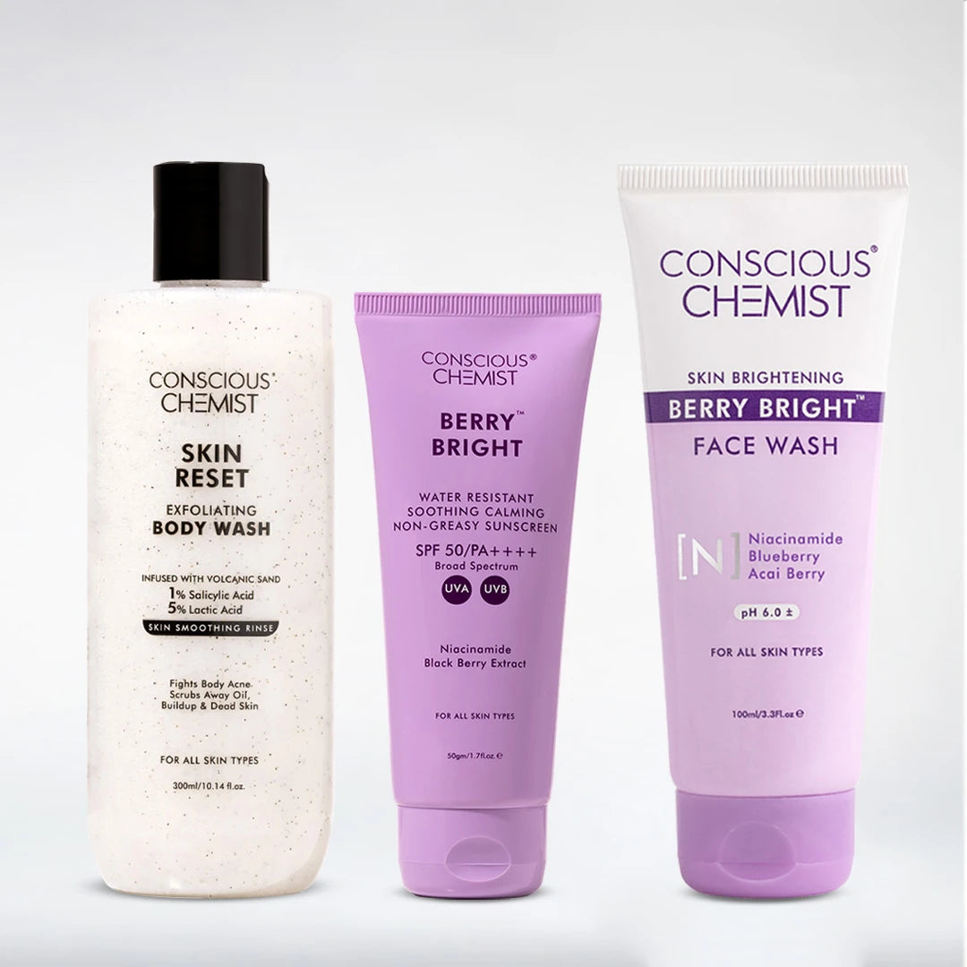 Face & Body Clarifying Routine | Body Wash, Face Wash & Sunscreen | Combo