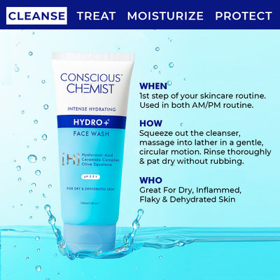 Hydrating Face Wash For Dry Skin | Hyaluronic Acid & Ceramides | Slashed