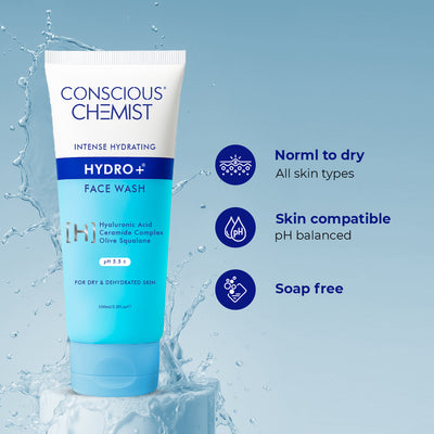 Hydrating Face Wash For Dry Skin | Hyaluronic Acid & Ceramides | Slashed