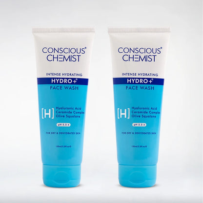 Hydro+ Face Wash( Pack Of Two) | Hyaluronic Acid & Ceramides | 2x100 ml