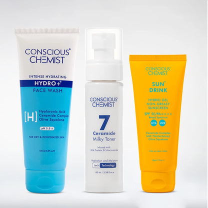 Daily Barrier Protect Routine | Face Wash, Milky Toner & Sunscreen | Combo