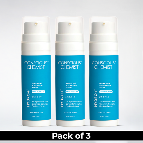 Hydro+ Hydrating & Plumping Serum | 1% Multi-Molecular Hyaluronic Acid | Pack Of 3 | 3 x 30 ml | Special Deal