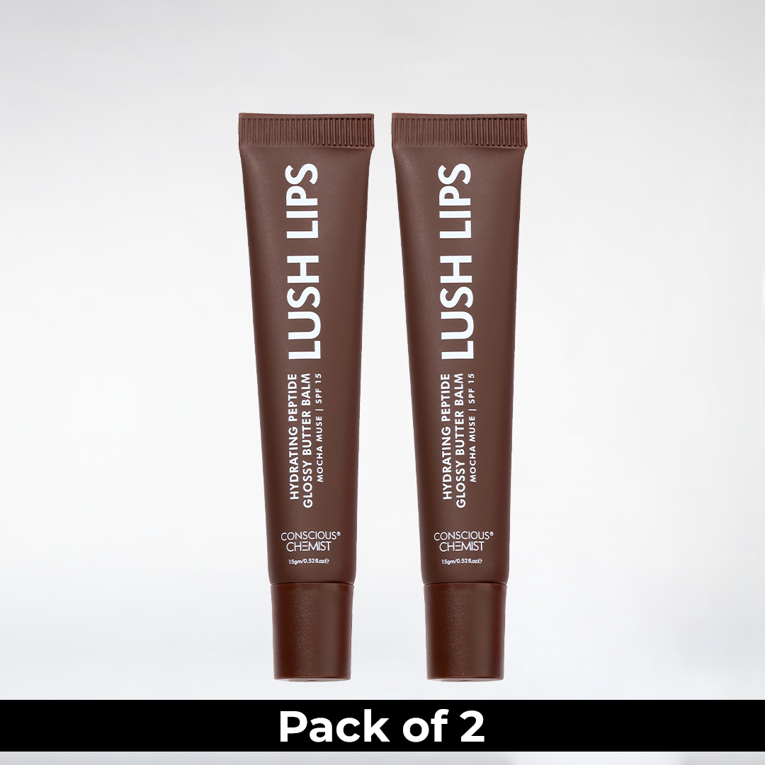 Glossy Peptide Lip Balm | Mocha Muse | Pack Of 2 | 2 x 15 Gms | Special Deal