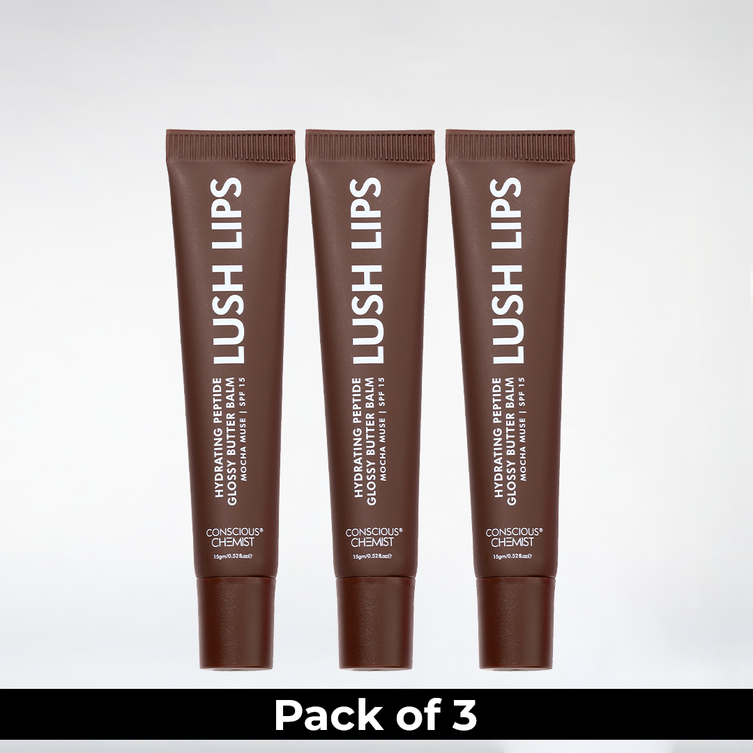 Glossy Peptide Lip Balm | Mocha Muse | Pack Of 3 | 3 x 15 Gms | Special Deal