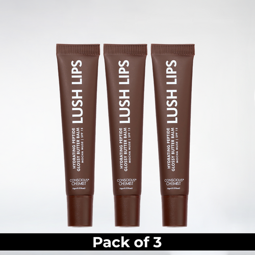 Glossy Peptide Lip Balm | Mocha Muse | Pack Of 3 | 3 x 15 Gms | Special Deal