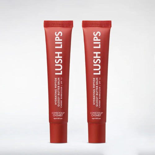 Glossy Peptide Lip Balm (Pack Of 2) | Cherry Bubblegum | 12 Hrs Hydration | 2x15 Gms