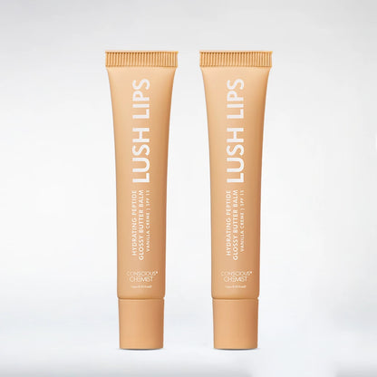 Glossy Peptide Lip Balm (Pack Of 2) | Vanilla | 12 Hrs Hydration | 2x15 Gms