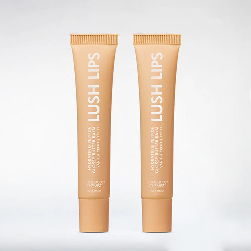 Glossy Peptide Lip Balm (Pack Of 2) | Vanilla | 12 Hrs Hydration | 2x15 Gms