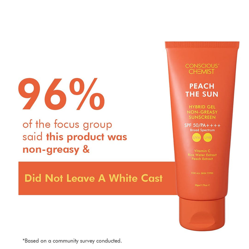 Hybrid Peach Sunscreen | SPF 50 PA++++ | Zero Whitecast
