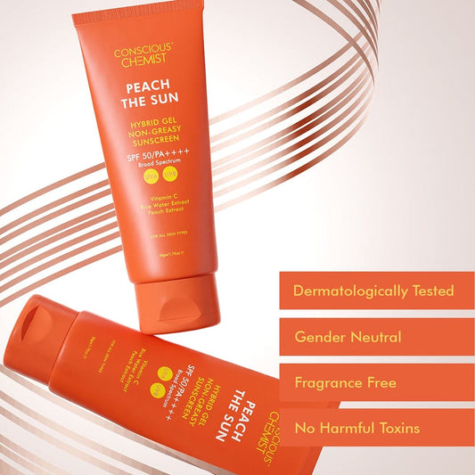 Hybrid Peach Sunscreen | SPF 50 PA++++ | Zero Whitecast