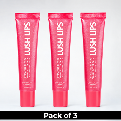 Glossy Peptide Lip Balm | Pinky Promise | Pack Of 3 | 3 x 10 Gms | Special Deal