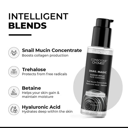 Snail Mucin Cleanser ( Pack Of Two) | Hydration & Barrier Repair | 2x100 ml