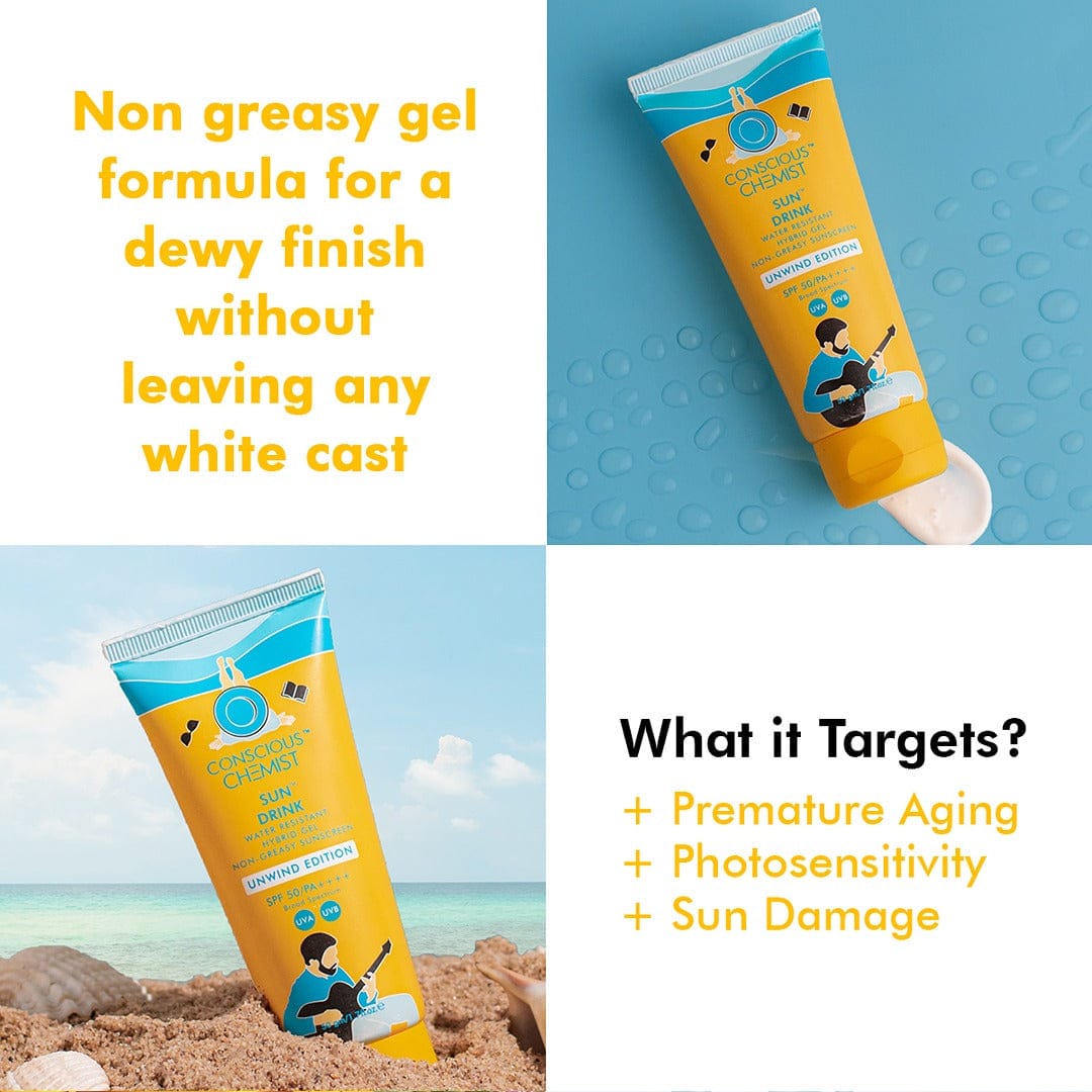 Ceramide Sunscreen | Water Resistant SPF 50 PA++++ Sun Drink™️ Unwind