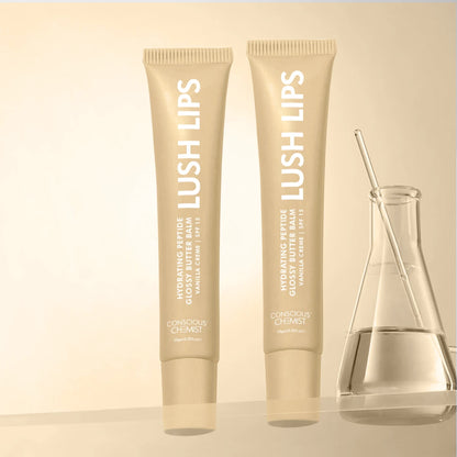 Glossy Peptide Lip Balm (Pack Of 2) | Vanilla | 12 Hrs Hydration | 2x15 Gms