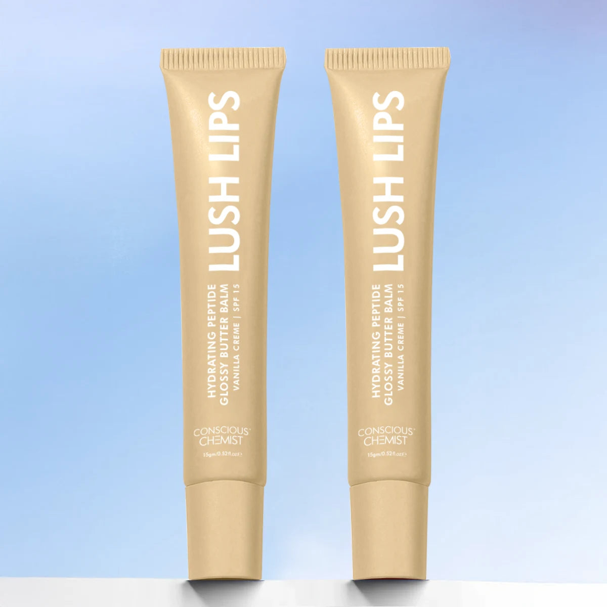 Glossy Peptide Lip Balm (Pack Of 2) | Vanilla | 12 Hrs Hydration | 2x15 Gms