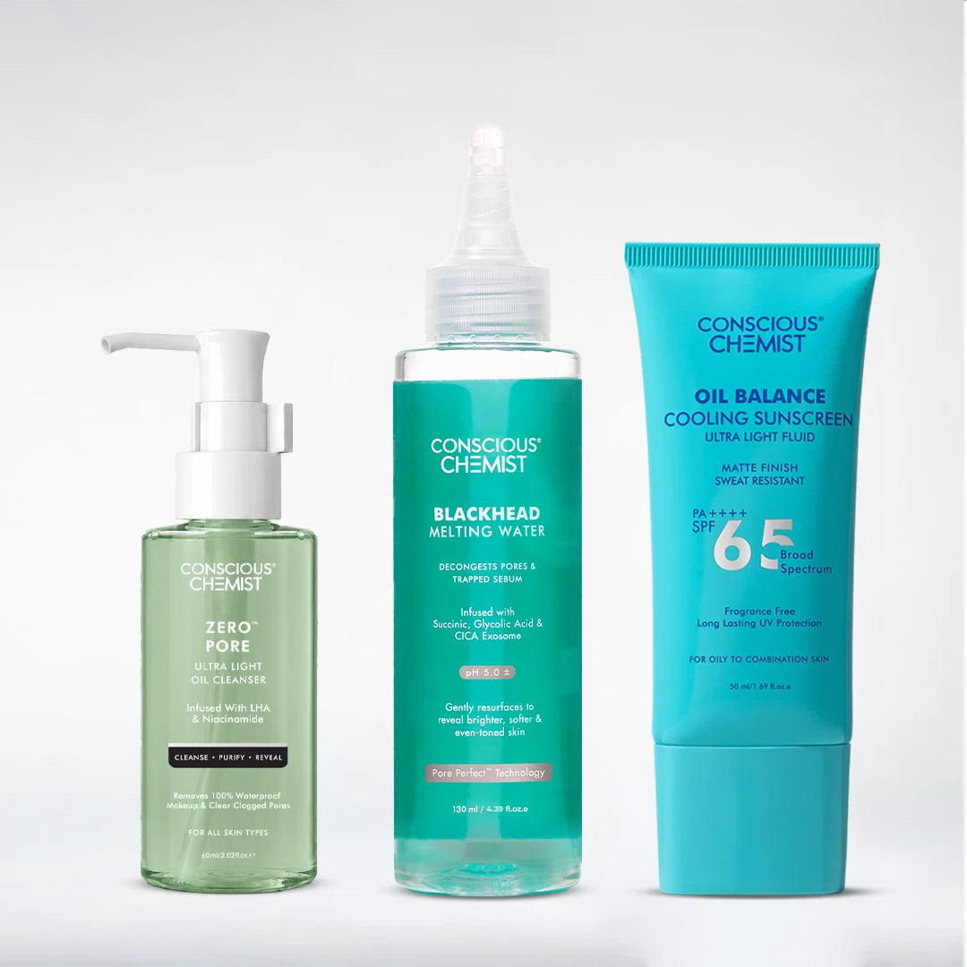 Pore Refining Trio | Oil Cleanser, Mini Blackhead Toner & SPF | Combo