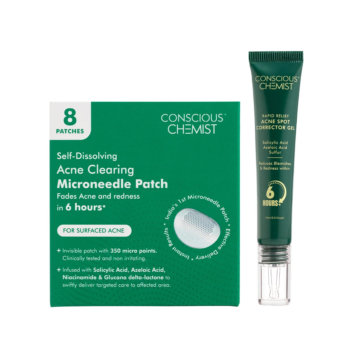 Acne Care Duo | Spot Corrector Gel + Microneedle Patches for Fast Healing & Scar-Free Skin