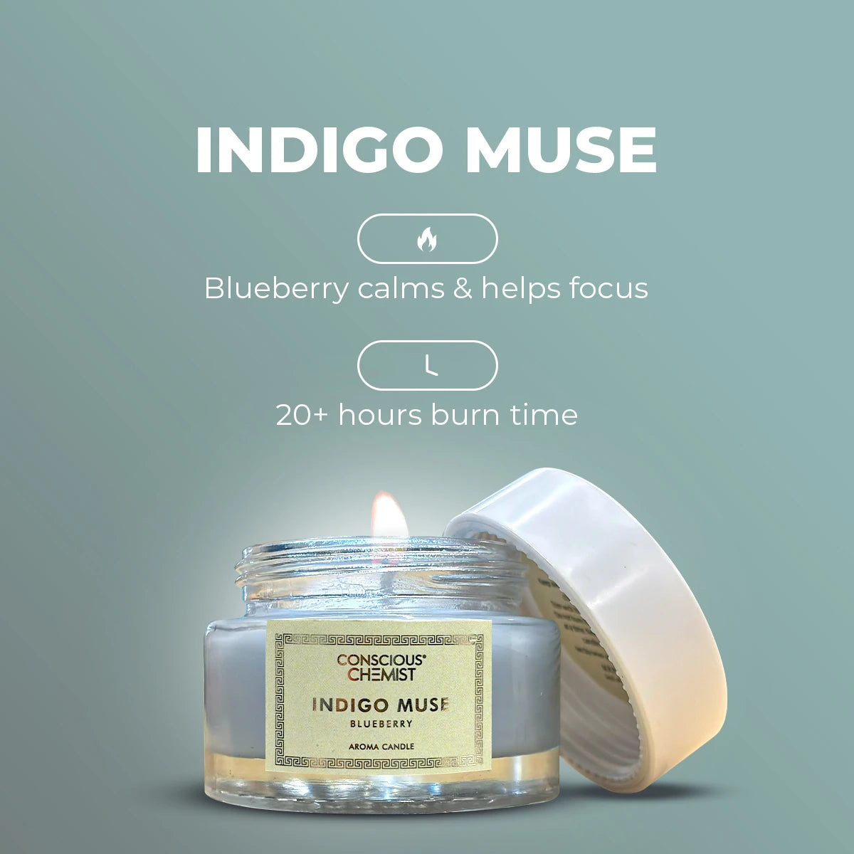 Indigo Muse | Premium Aroma Jar Candle | Flash Sale