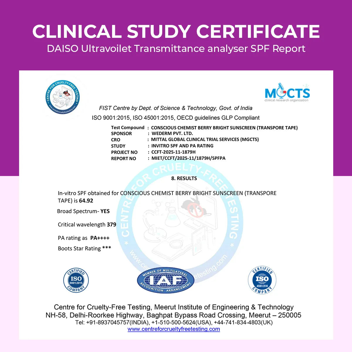 Berry Bright Sunscreen | SPF50 PA ++++ | 50 Gm | Slashed