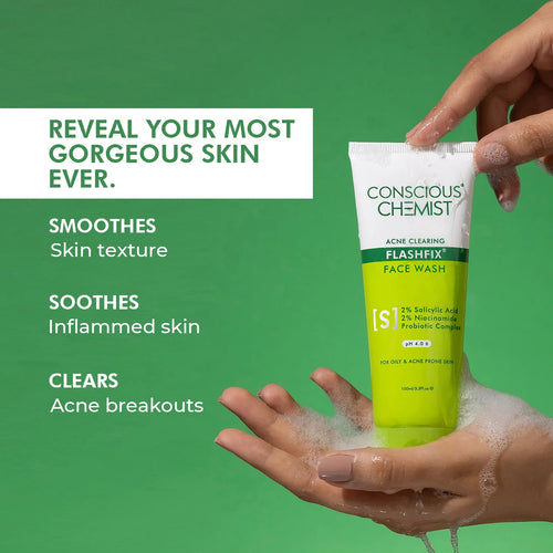 Oil Control & Acne Clearing Exfoliating Face Wash | AHA, BHA & CICA Extract | 100 ml | Flash Sale